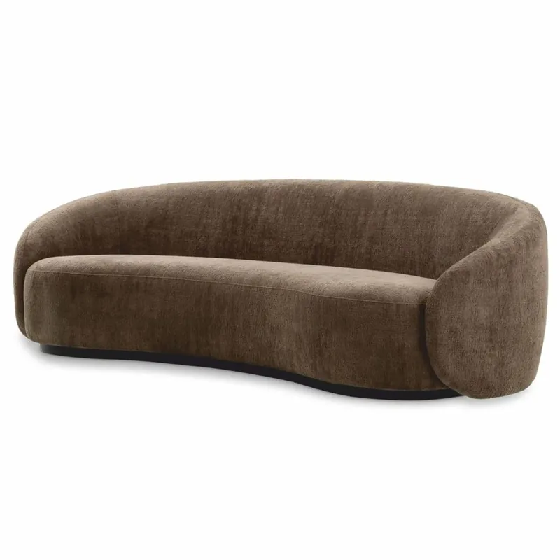 Jetzt Bestellen Casa Padrino divano di lusso marrone / nero 235 cm - Divano curvo per soggiorno