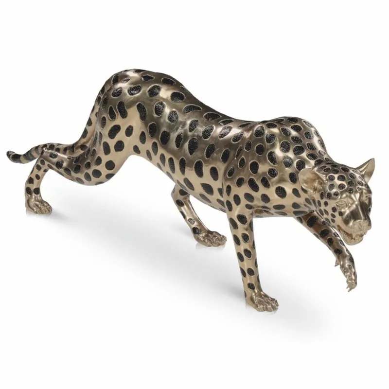 Markenprodukt Casa Padrino scultura decorativa di lusso in bronzo ghepardo oro / nero 148 cm - Figura in bronzo