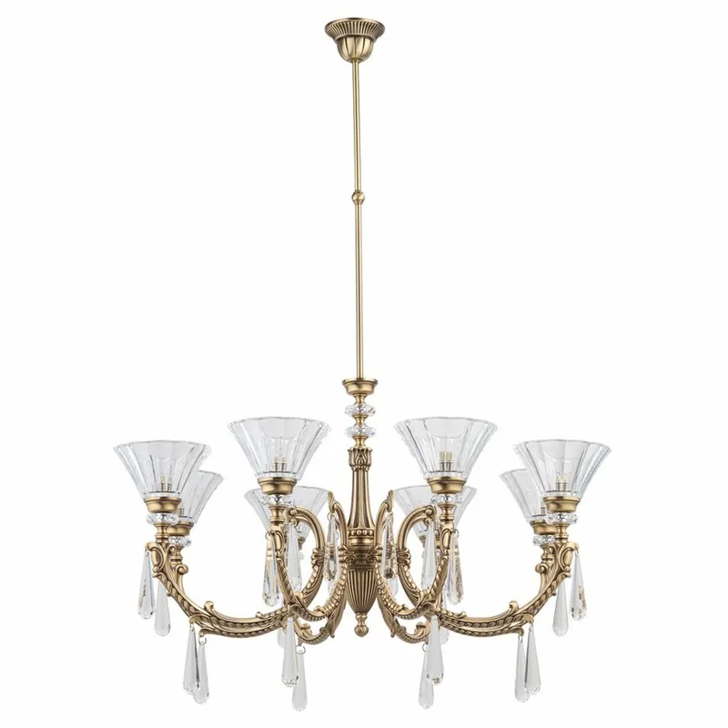 Wochenendangebot Casa Padrino Lampadario Barocco di Lusso Ottone con Patina Ø 81 cm - Lampadario in Stile Barocco