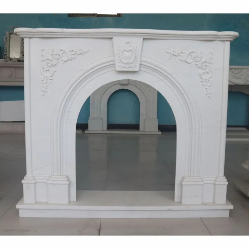 Casa Padrino cornice del camino in marmo barocco di lusso bianco 130 x A. 110 cm - Mobili barocco Direkt Vom Hersteller