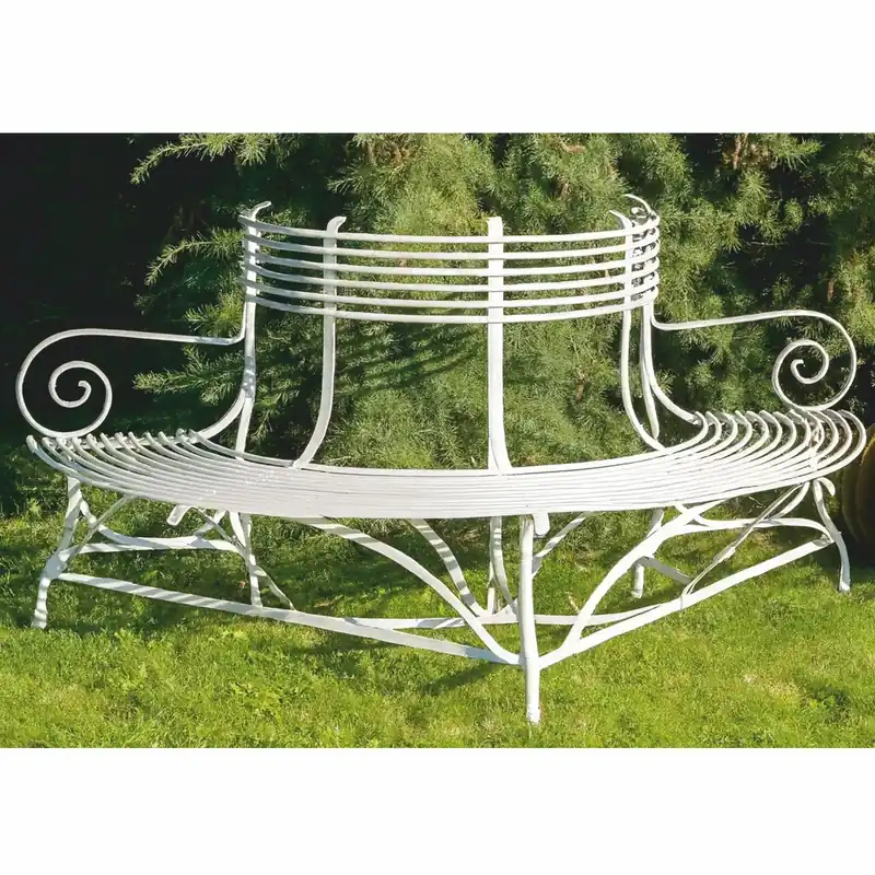 Casa Padrino panca da giardino Art Nouveau bianco 180 x A. 88 cm - Mobili da giardino forgiati a mano Solange Der Vorrat Reicht