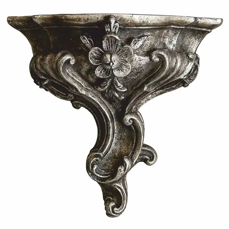 Casa Padrino consolle da parete barocco di lusso argento antico / nero A. 23 cm - Fatto in Italia Neu Im Sortiment