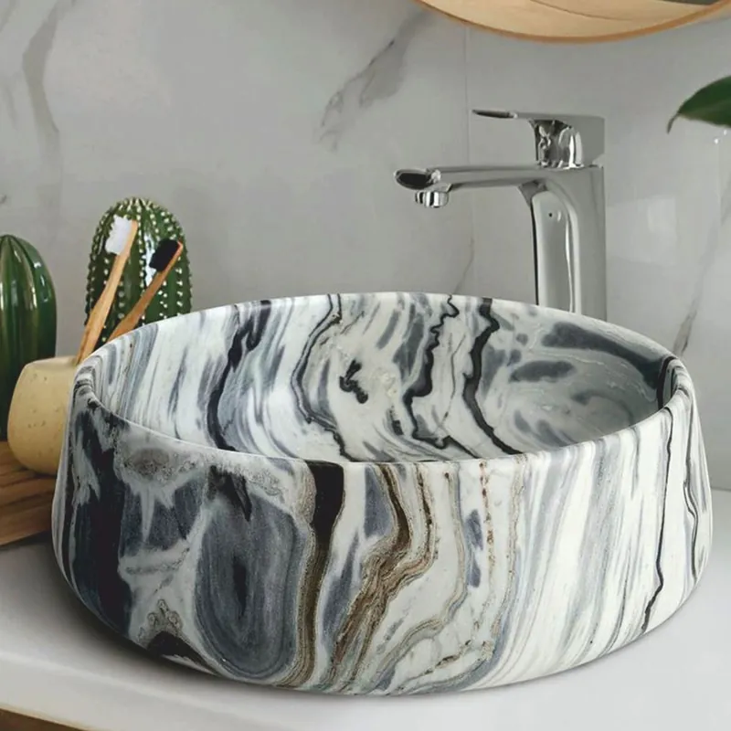 Casa Padrino lavabo di lusso in marmo colorato Ø 42 cm - Accessori da bagno Neu