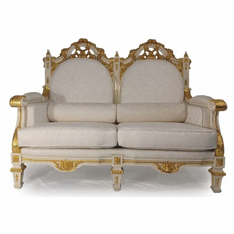 Casa Padrino divano barocco di lusso per hotel e soggiorno grigio / oro 145 cm - Fatto in Italia Neu