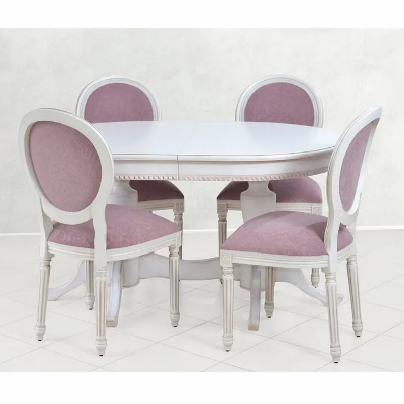 Top-Preis Casa Padrino set da pranzo barocco di lusso viola / bianco / beige - Mobili Barocchi