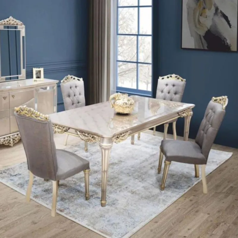 Kracherpreis Casa Padrino set da pranzo barocco di lusso - Magnifico tavolo da pranzo barocco con 6 sedie