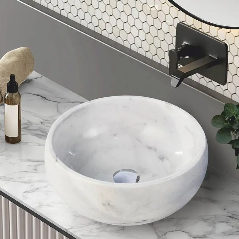 Nur Für Kurze Zeit Casa Padrino lavabo di lusso in marmo bianco Ø 42 cm - Accessori da bagno