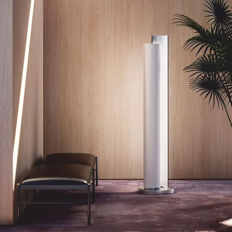 Sale Casa Padrino stufa elettrica a colonna LED di lusso bianco / argento A. 185,5 cm - Fatto in Italia