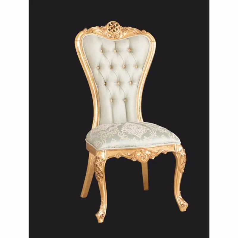 Garantierte Lieferung Casa Padrino sedia da pranzo barocco di lusso verde / oro - Mobili da pranzo in stile barocco
