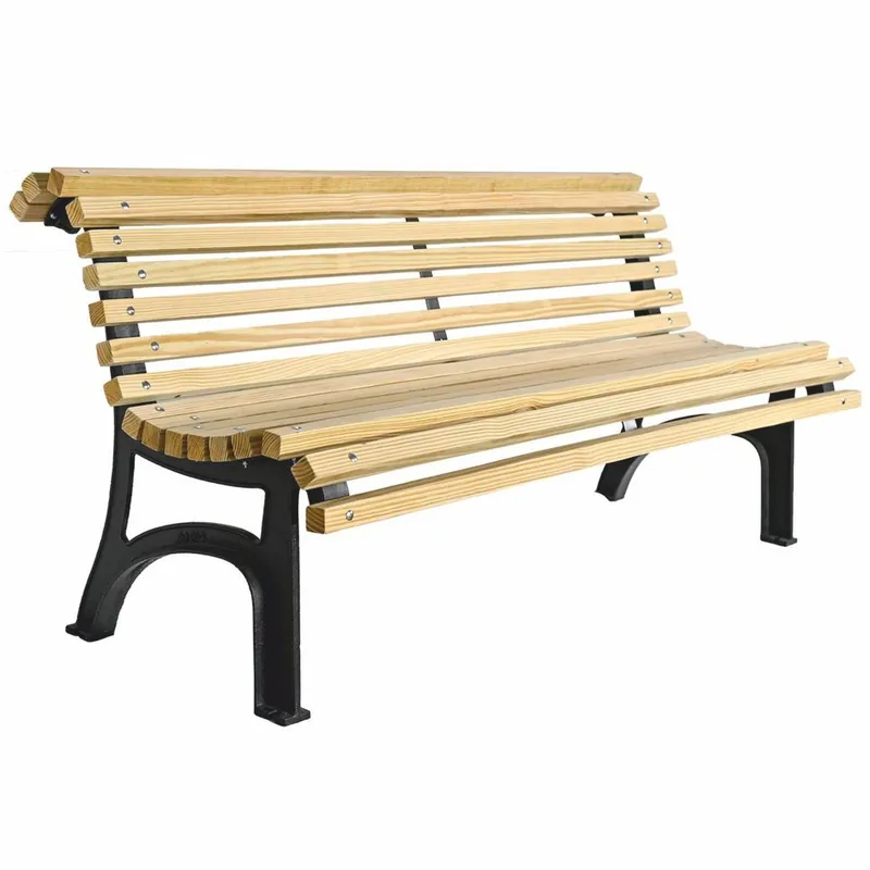 Jetzt Kaufen Casa Padrino panca da parco - Panca da città naturale / nero 180 cm - Mobili da esterno