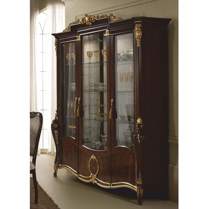Casa Padrino vetrina barocco di lusso marrone scuro / oro 198 x A. 231 cm - Fatto in Italia Neuheit