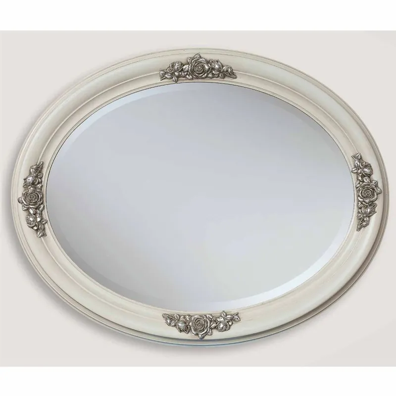 Casa Padrino specchio barocco di lusso avorio / argento 96,5 cm - Mobili barocchi - Fatto in Italia Sale