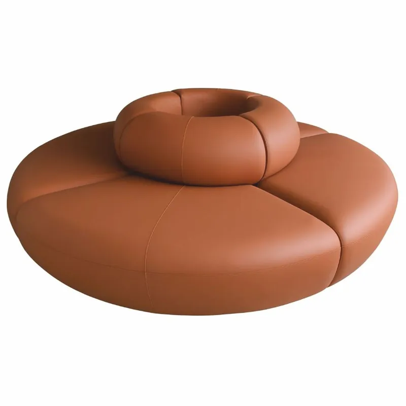 Jetzt Kaufen Casa Padrino divano di lusso marrone Ø 240 x A. 72 cm - Divano modulare rotondo in ecopelle
