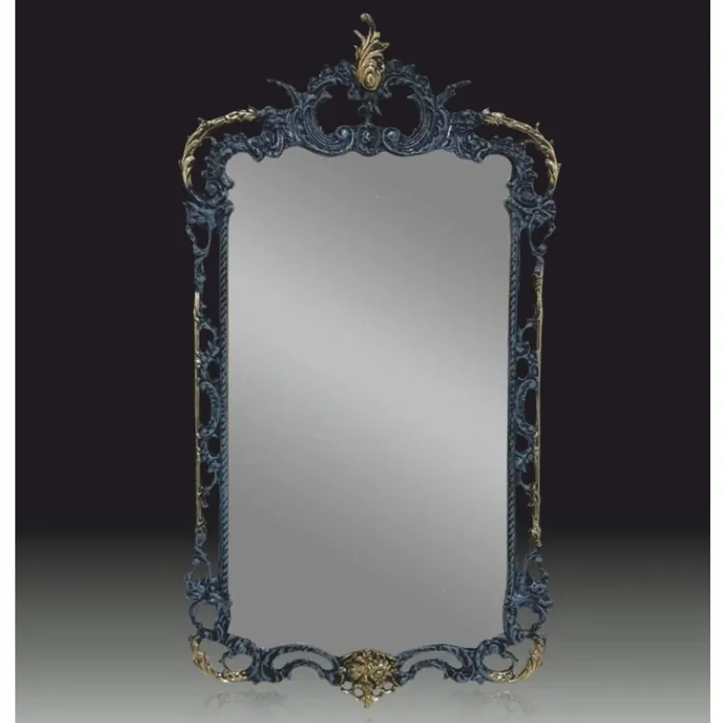 Sonderangebot Casa Padrino specchio barocco di lusso in bronzo blu / oro A. 83 cm - Mobili barocchi
