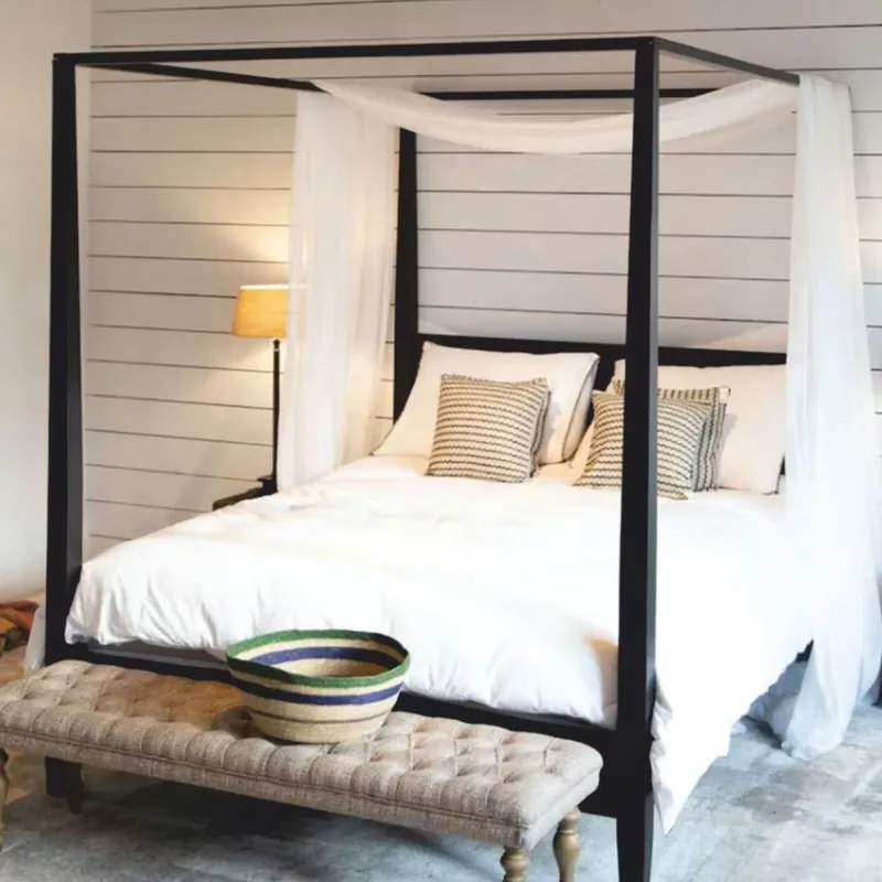 Casa Padrino letto a baldacchino in stile country nero - Varie Misure - Mobili per camera da letto Preis Gesenkt