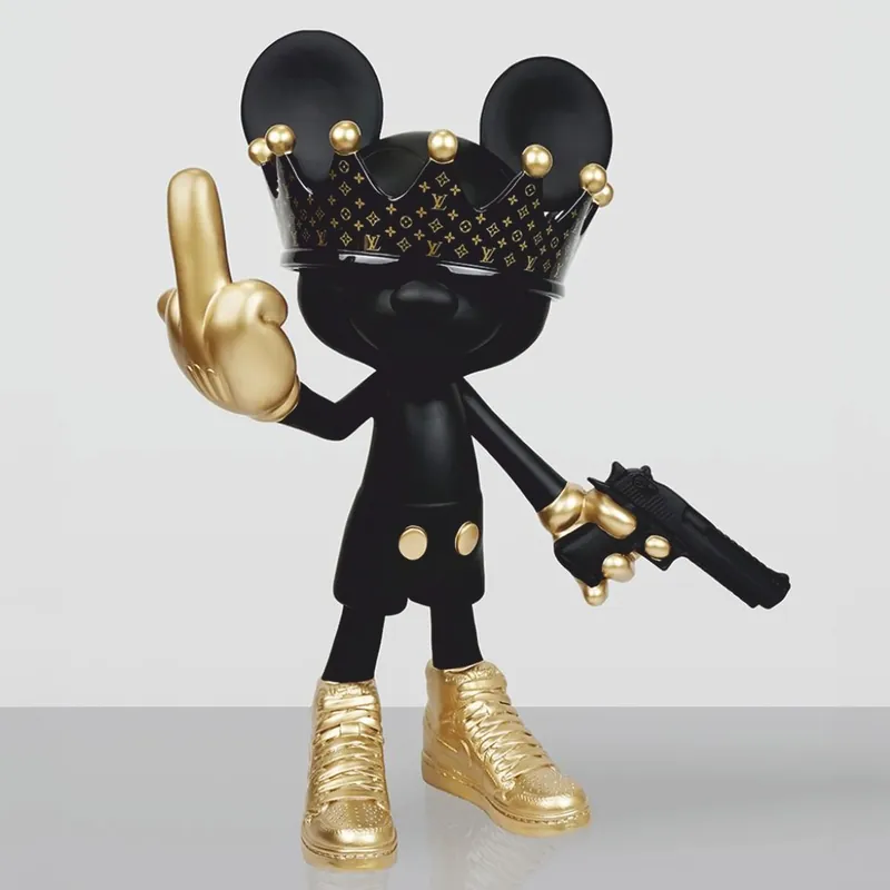 Direktkauf Casa Padrino scultura decorativa nero / oro A. 120 cm - Figura da soggiorno e da giardino