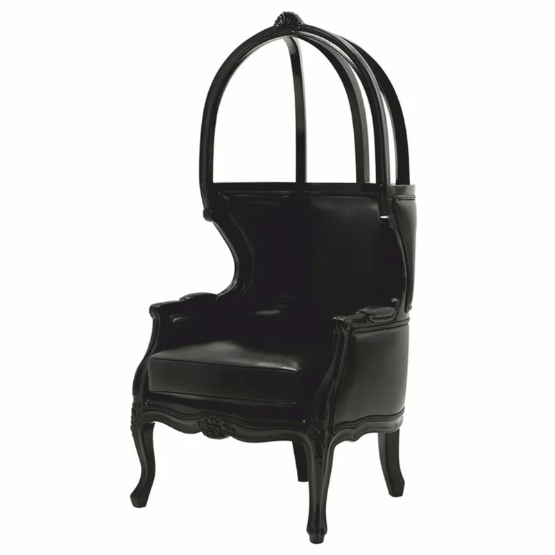 Casa Padrino Poltrona Trono Barocco di Lusso in Similpelle Nero - Mobili in Stile Barocco Preiswert