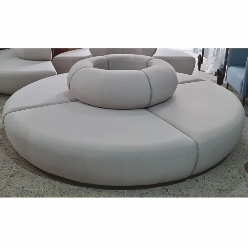 Jetzt Kaufen Casa Padrino divano di lusso grigio Ø 240 x A. 72 cm - Divano modulare rotondo in velluto