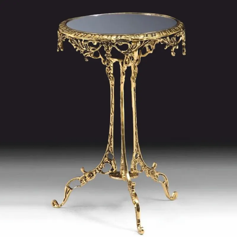 Schneller Versand Casa Padrino tavolino barocco di lusso in bronzo con piano in vetro oro A. 49 cm - Mobili barocchi