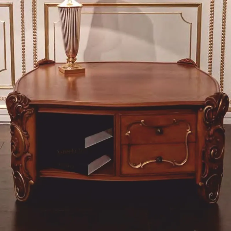 Saisonangebot Casa Padrino tavolo da salotto barocco di lusso marrone 90 cm - Mobili barocchi - Fatto in Italia