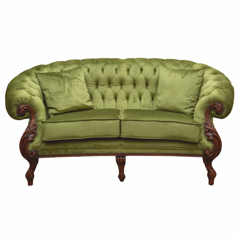 Neuheit Casa Padrino divano barocco di lusso in velluto verde / marrone scuro 165 cm - Mobili barocchi