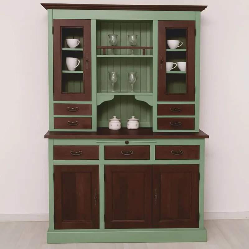 Casa Padrino armadio da pranzo in stile country verde chiaro / marrone scuro 138 x A. 197 cm Echt