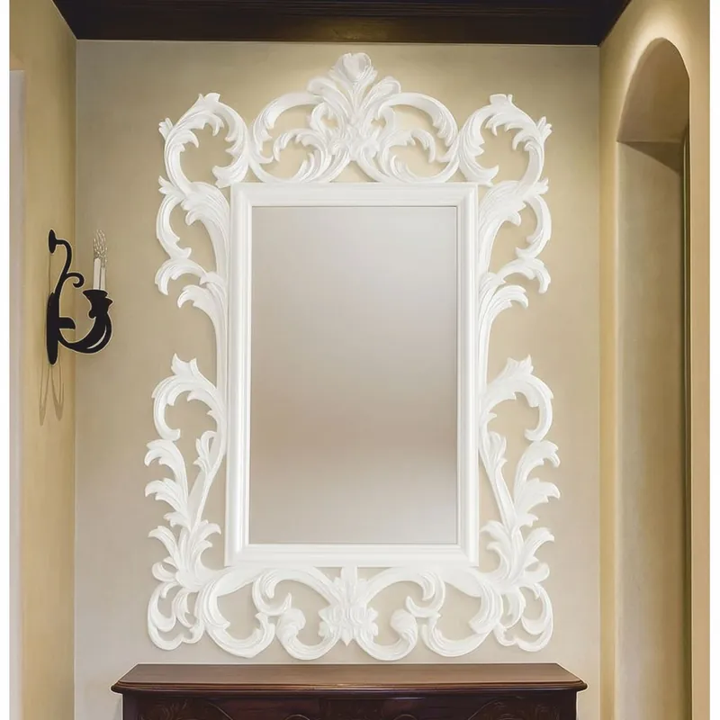 Casa Padrino Specchio Barocco di Lusso Bianco A. 134 cm - Mobili in Stile Barocco Schneller Versand