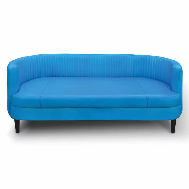 Casa Padrino divano di lusso in pelle blu / nero 180 cm - Mobili per soggiorno in vera pelle Direkt Vom Hersteller