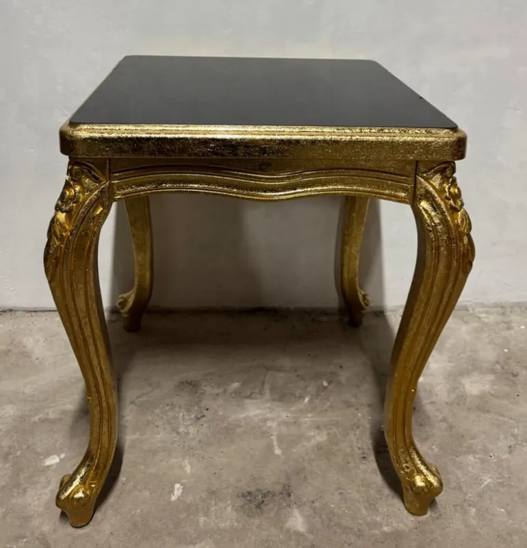 Casa Padrino Luxury Baroque Side Table Antique Gold / Black H. 55 cm - Baroque Style Furniture Preisreduziert