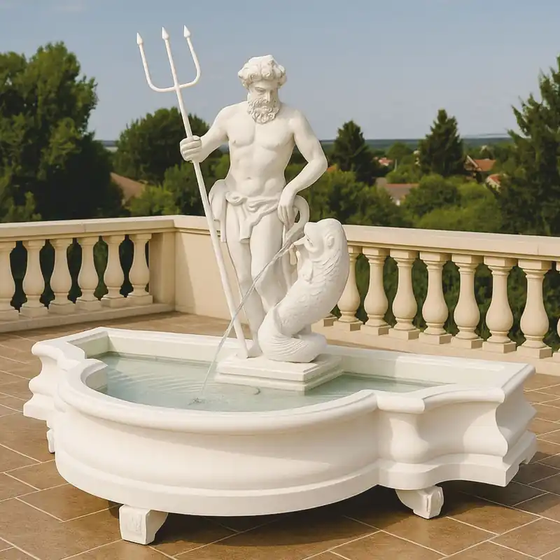 Bestpreis Casa Padrino Fontana Barocco Bianco 138 x 88 x A. 107 cm - Fatto in Italia