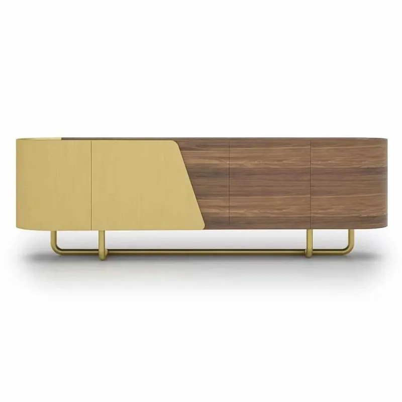 Casa Padrino credenza di lusso con 4 ante giallo / marrone / ottone 235 cm - Mobili per hotel Neue Ware
