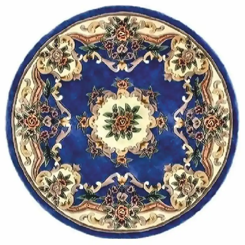 Casa Padrino Tappeto da Soggiorno Barocco di Lusso Blu / Crema - Varie Misure Must-Have