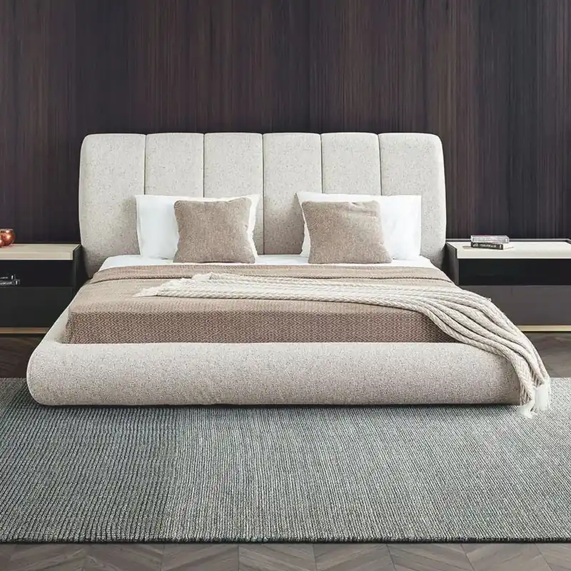 Sonderangebot Casa Padrino letto matrimoniale di lusso grigio chiaro 180x200 cm - Mobili per camera da letto e hotel