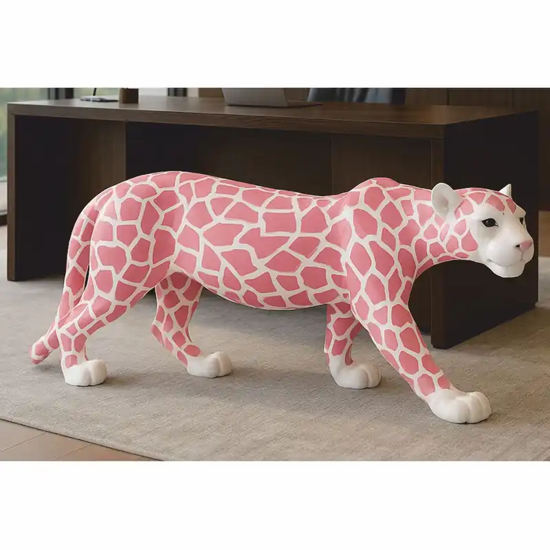 Casa Padrino scultura decorativa pantera bianco / rosa 160 x A. 72 cm - Figura decorativa Solange Der Vorrat Reicht
