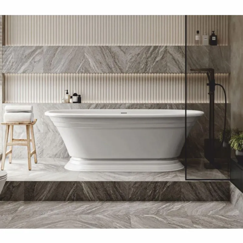 Casa Padrino vasca da bagno indipendente Art Deco di lusso bianco lucido 175 cm Finale Aktion