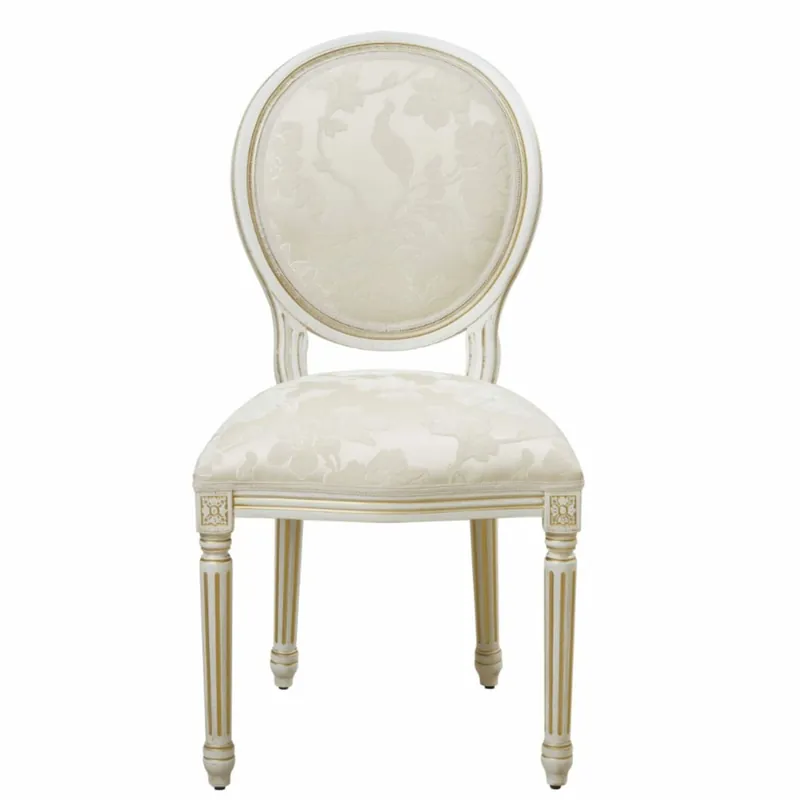 Günstig Casa Padrino sedia da pranzo barocco di lusso bianco / oro A. 98 cm - Mobili barocchi