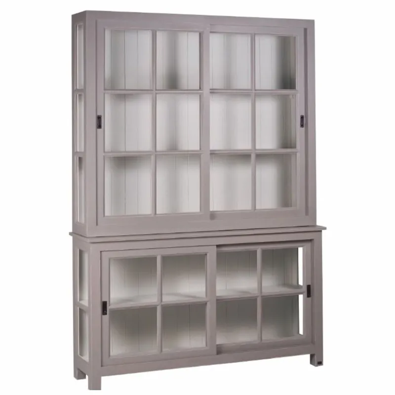 Casa Padrino vetrina in stile country con 4 ante scorrevoli grigio / grigio chiaro 150 x 40 x A. 220 cm Expressversand