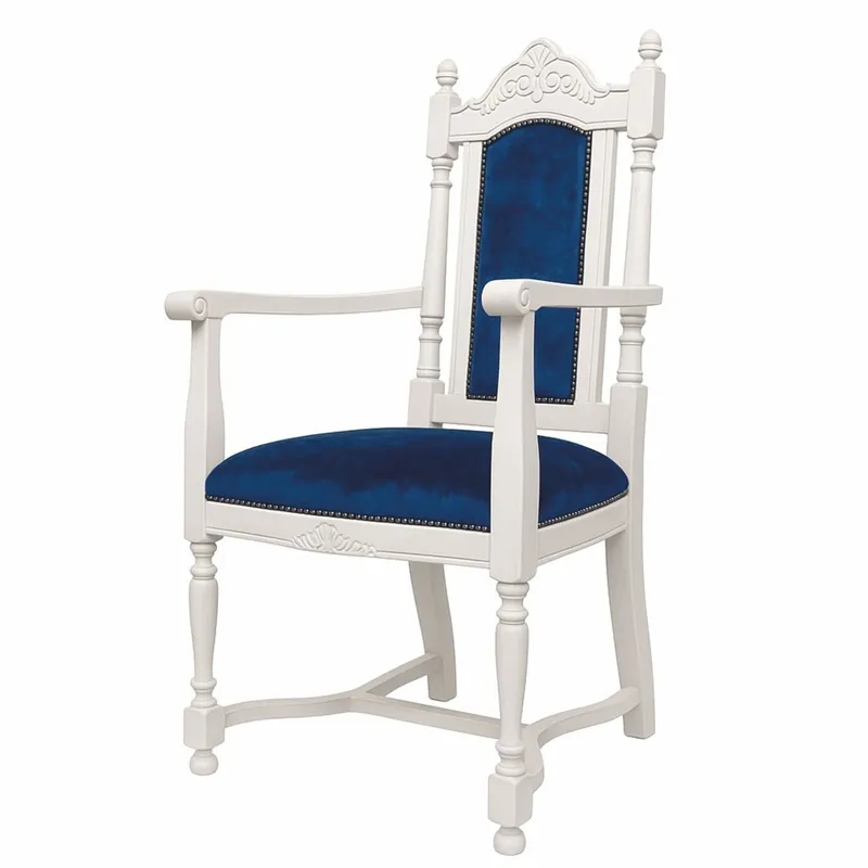 Beliebt Casa Padrino sedia da pranzo barocco di lusso con braccioli blu reale / bianco - Mobili barocchi
