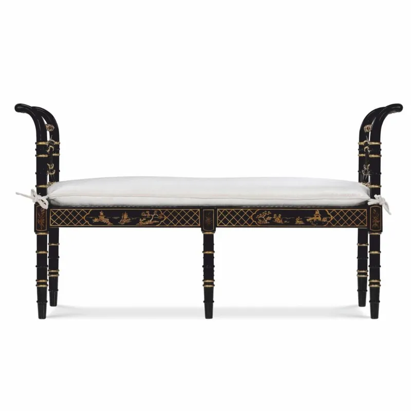 Casa Padrino panca barocco di lusso in stile cinese nero / oro / bianco 135 cm - Mobili barocchi Jetzt Bestellen