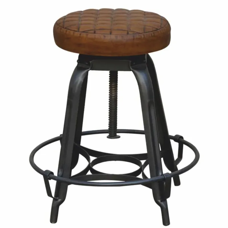 Nur Heute Casa Padrino sgabello in stile industriale nero / marrone A. 53 cm - Mobili in stile industriale