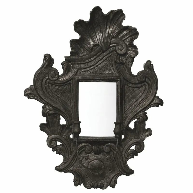 Casa Padrino Specchio Barocco di Lusso con Portacandele Nero Antico A. 85 cm - Fatto in Italia Direktkauf