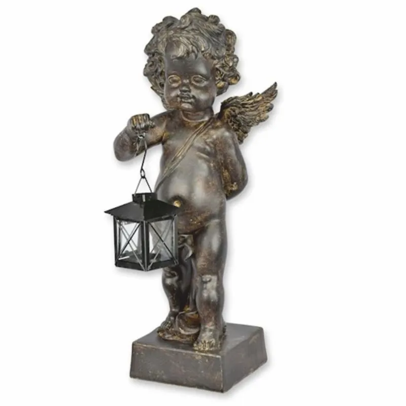 Casa Padrino scultura decorativa Art Nouveau angelo con lanterna A. 46,4 cm - Decorazione natalizia Günstig