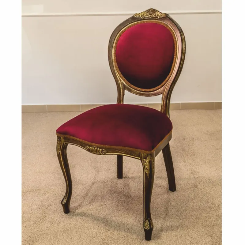 Casa Padrino sedia da pranzo barocco di lusso rosso bordeaux / marrone / oro A. 105 cm - Mobili barocchi Schneller Versand