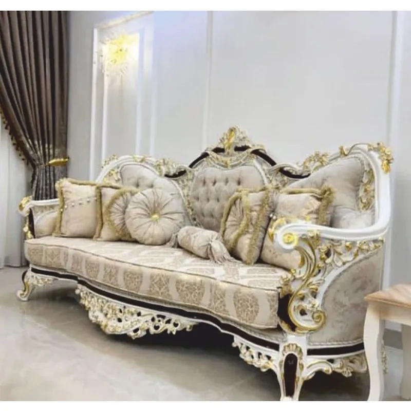 Geprüft Casa Padrino Divano Barocco di Lusso Grigio / Bianco / Marrone Scuro / Oro 160 cm - Mobili Barocchi