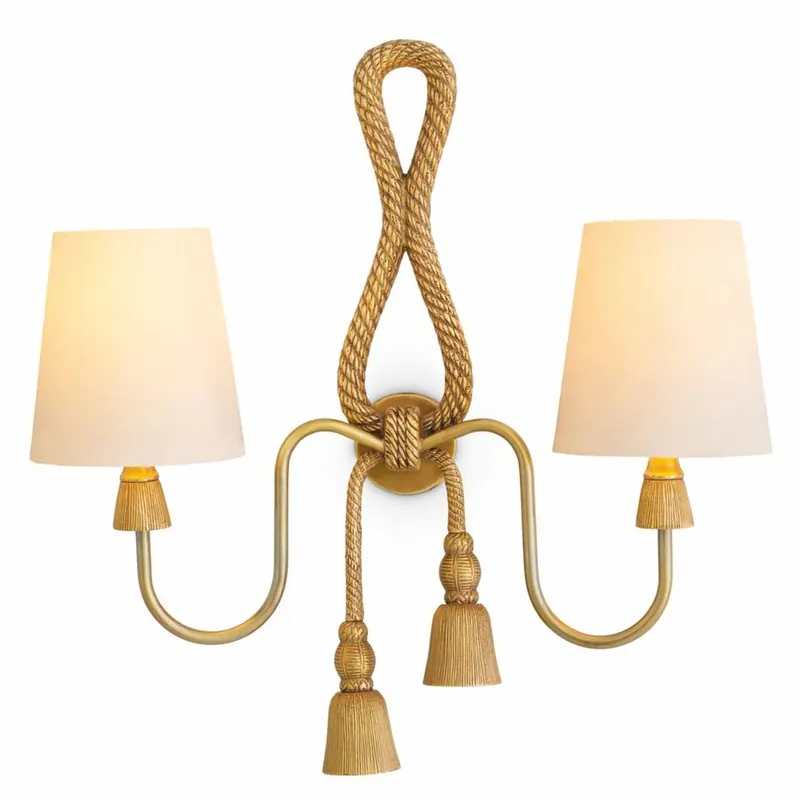 Expressversand Casa Padrino lampada da parete doppia di lusso ottone vintage / bianco A. 49,5 cm - Illuminazione di lusso