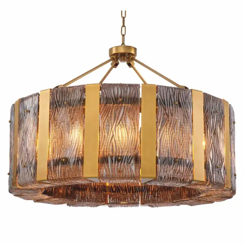 Kracherpreis Casa Padrino lampadario di lusso in ottone antico / grigio Ø 91 cm - Qualità di lusso