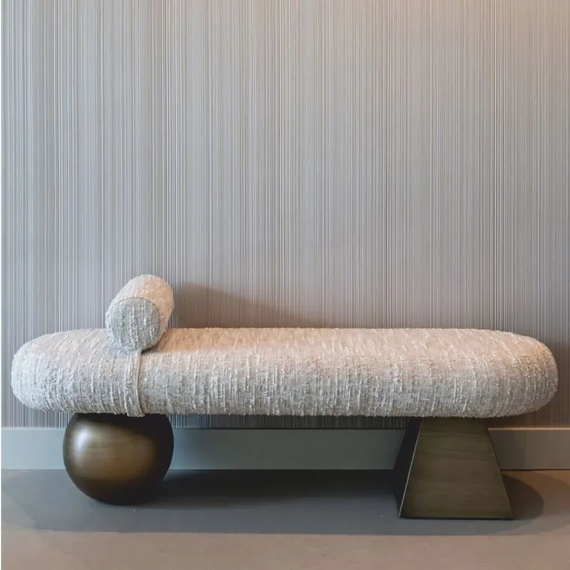 Geprüft Casa Padrino panca di lusso beige / marrone 148 cm - Mobili di lusso per hotel