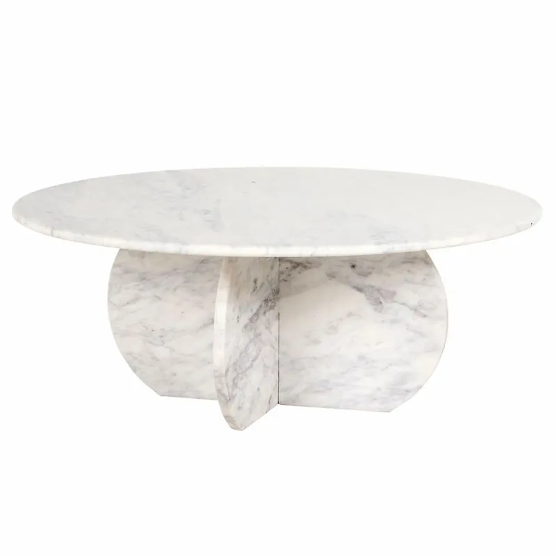 Jetzt Bestellen Casa Padrino tavolo da salotto di lusso in marmo bianco Ø 90 cm - Mobili da soggiorno di lusso