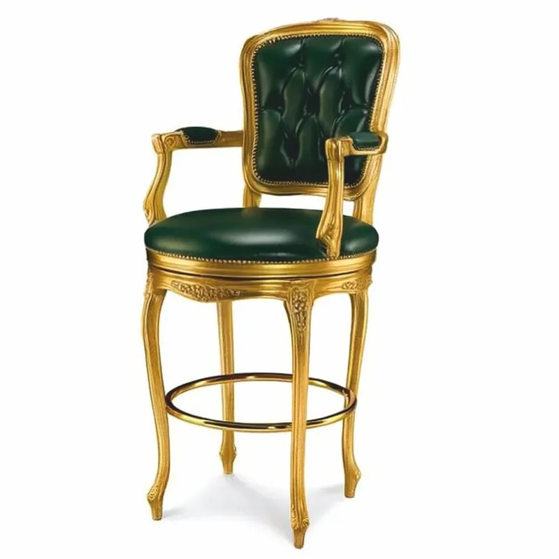 Casa Padrino Sedia da Bar Barocco di Lusso con Braccioli Verde Scuro / Oro - Fatto in Italia Kracherpreis