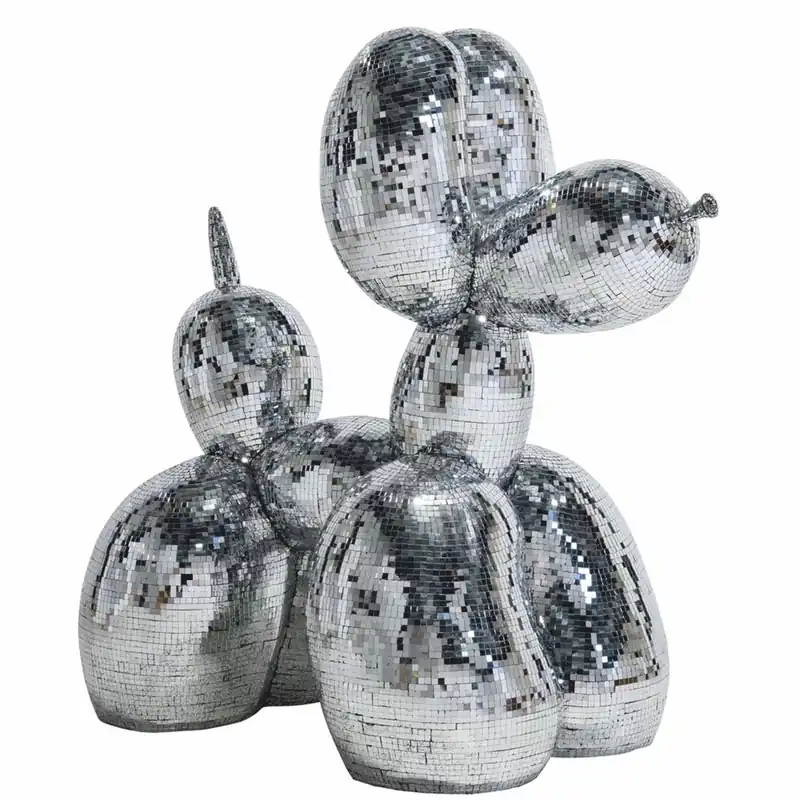 Casa Padrino scultura decorativa cane palloncino argento 130 cm - Grande figura decorativa Direktkauf